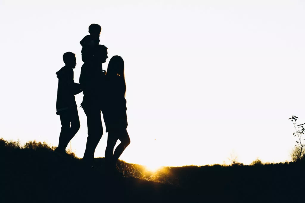 Silhouette of a family